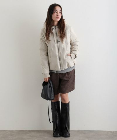 ポリエステル フェイクウールコートダウンジャケット