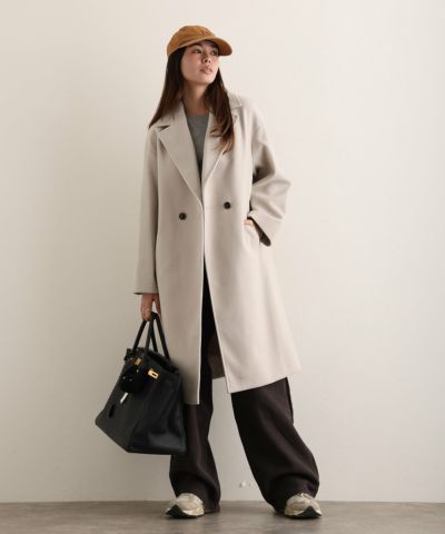 フェイクウールコート