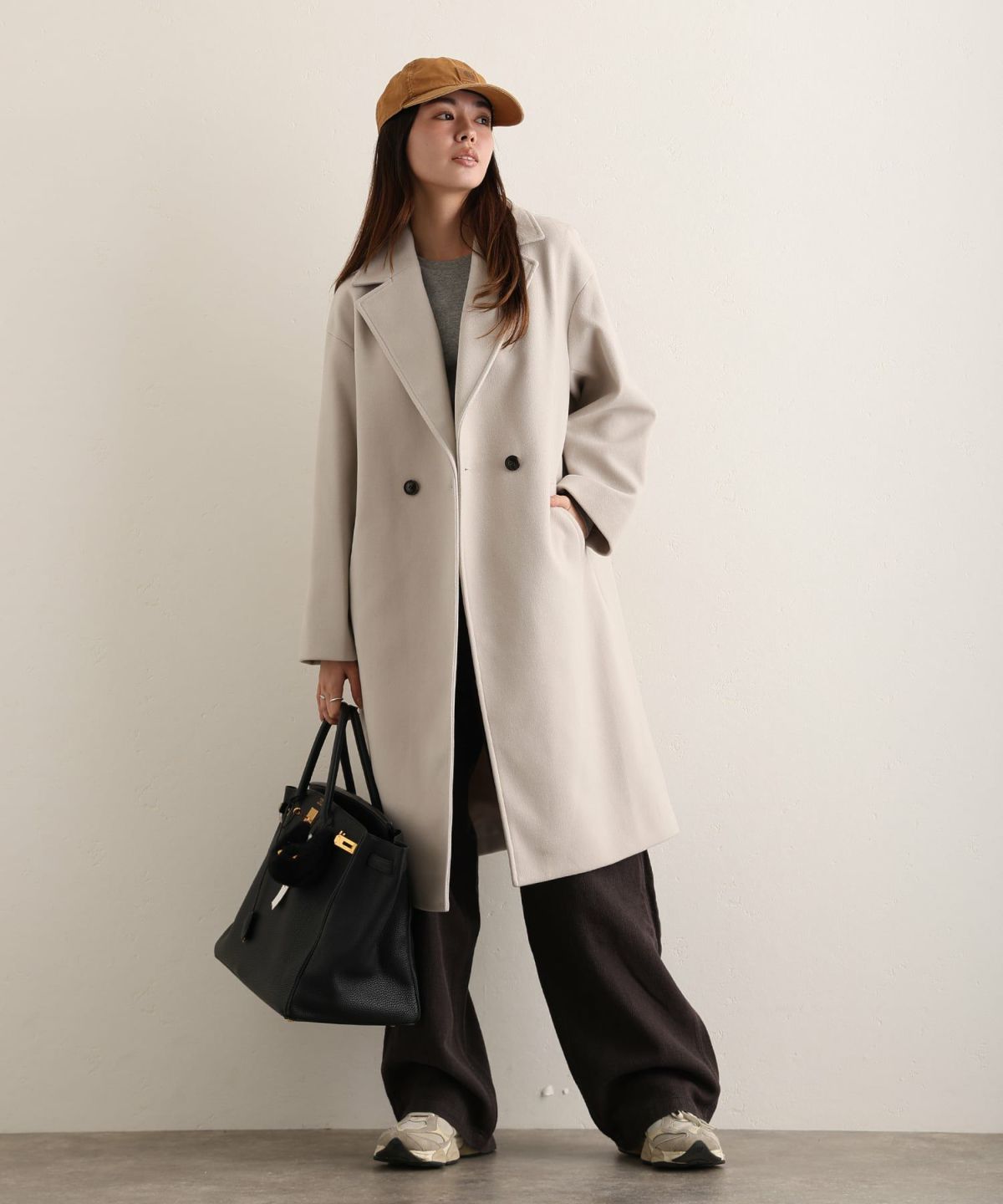 フェイクウールコート