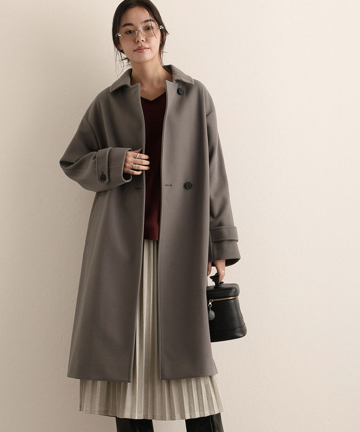 フェイクウールコート