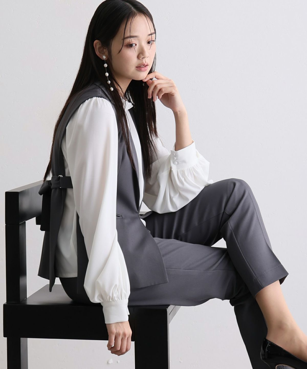 サイドベルトジレセットアップスーツ